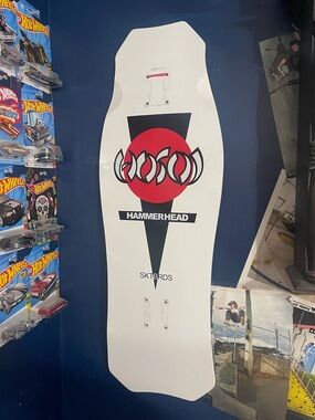 Supreme White Hammerhead Skateboard Deck with Red & Black Graphic